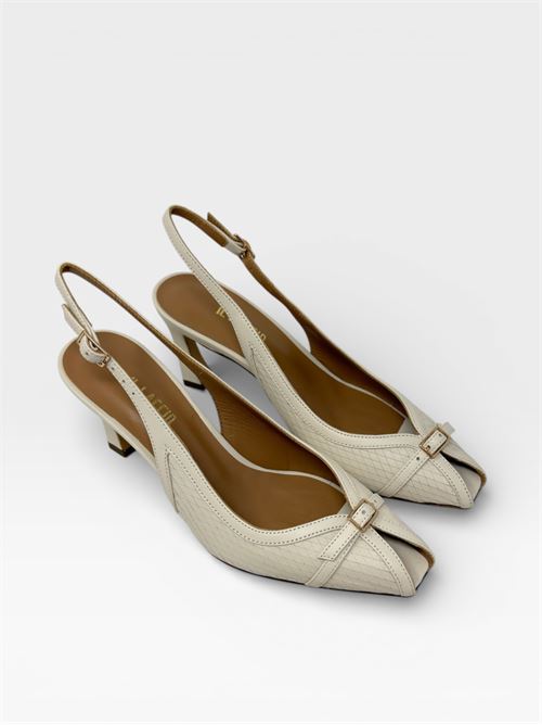 Décolleté Slingback Beige con Tacco  Scarpe da Donna Eleganti IL LACCIO | R1606INTAGLIATO+NAPPAMILK